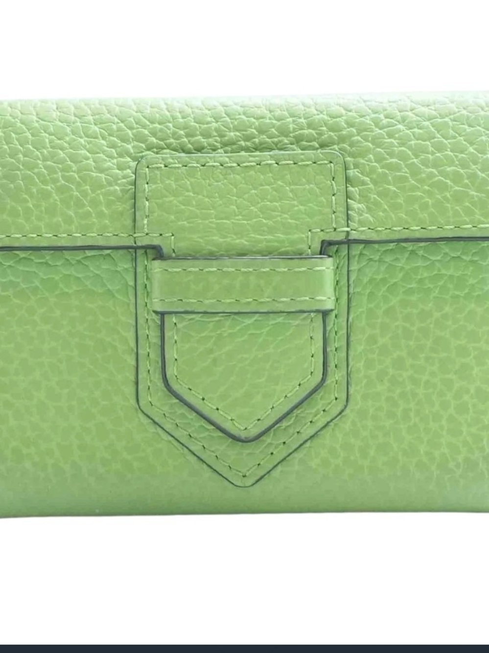 Delvaux Presse Taurillon Grained Calfskin Lime Green Leather Card Holder